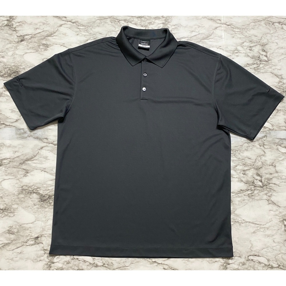 Nike Golf Dri Fit Men's Polo Shirt Size L Graphite Short Sleeve 363807-060‎